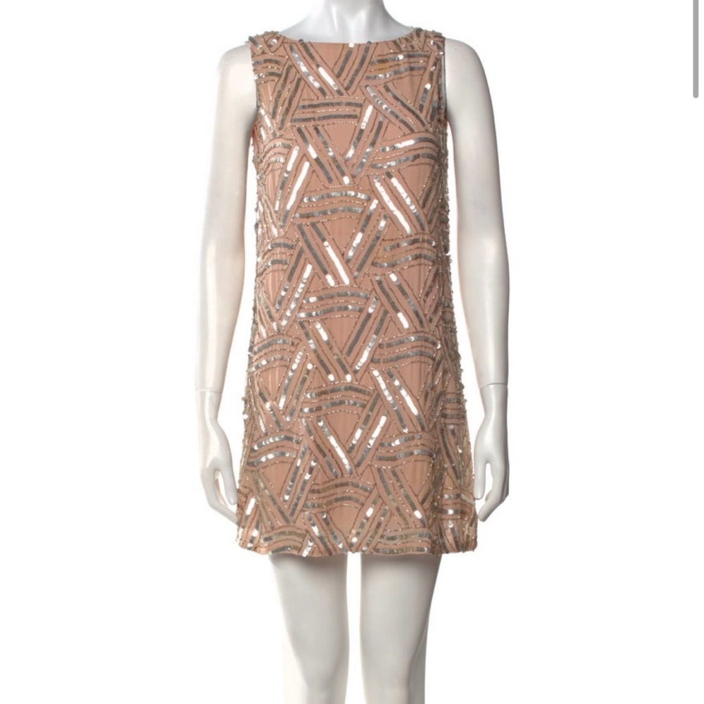 Alice + Olivia Beige Sequin Dress Gatsby / Holiday / NYE